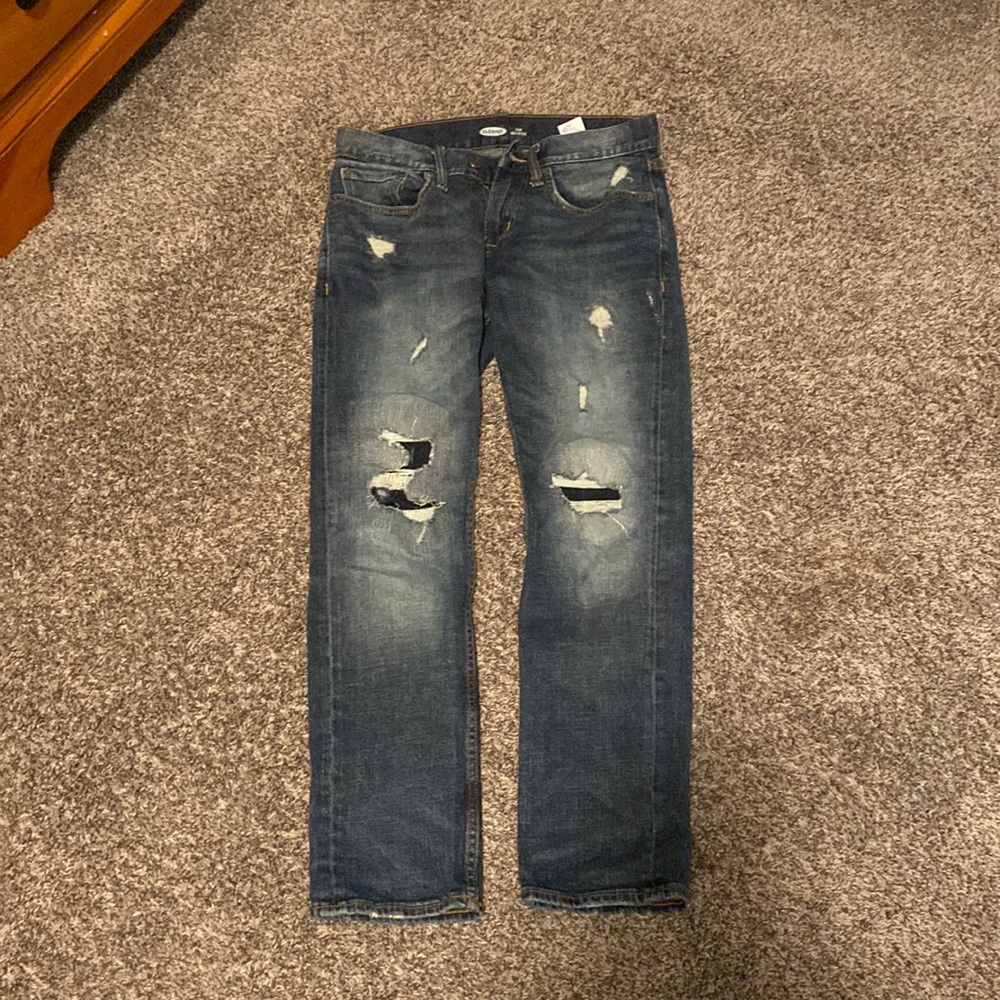 blue, ripped jeans from old navy